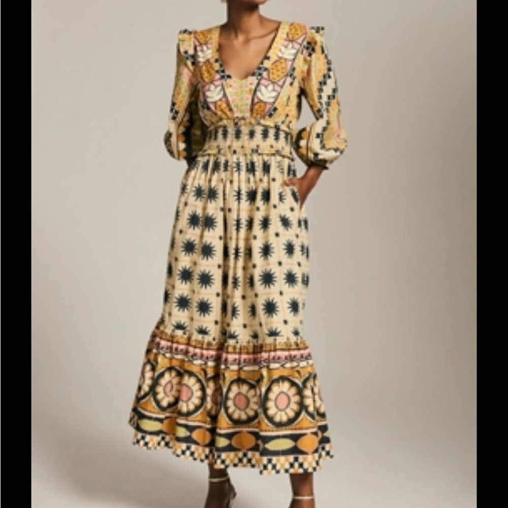 FARM Rio Tropical Sunshine V-Neck Dress